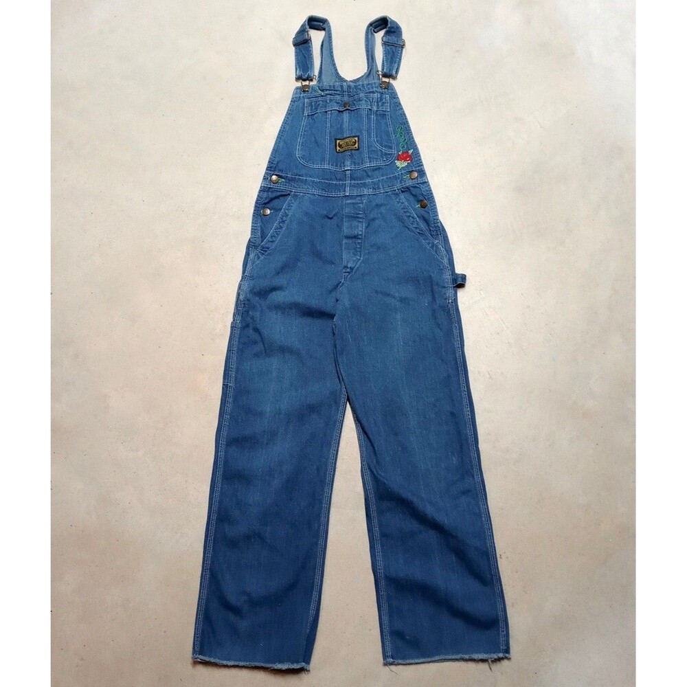 *READ* Vintage WASHINGTON DEE CEE Sanforized Denim Overalls Bib Jeans 28x30